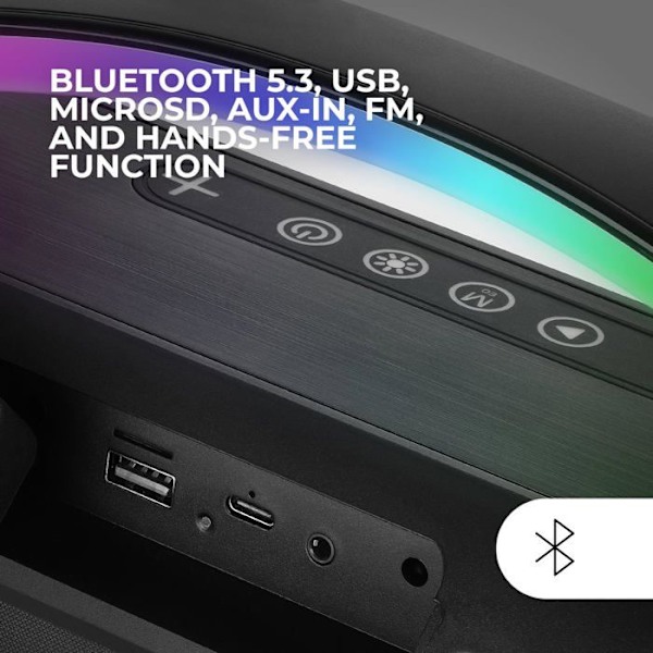 Bluetooth-högtalare - Mars Gaming - MS-PULSE - 50W RMS - Ultra-Bass - Handsfree Svart