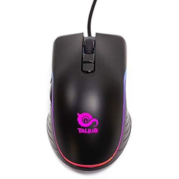 Gamingmus - TALIUS - Spitfire - 12000 DPI - 6 programmerbara knappar - RGB-belysning Svart
