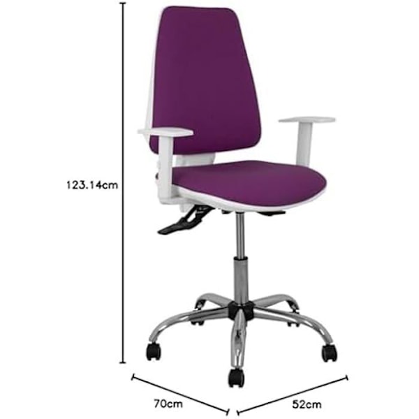 Kontorsstol - PIQUERAS Y CRESPO - 1014ASB760B5CRRP - Ergonomisk - Justerbar i höjdled - Lila Färg