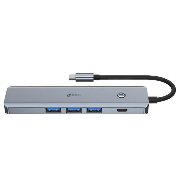 Liitosasema - Leotec - 6-in-1 - Alumiini - HDMI 4K - Dynaaminen lataus PD 100W