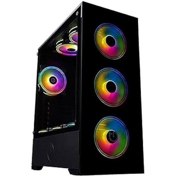 Hiditec ATX Semi-Tower Case, Legeret stål, Multicolor, Estándar Sort