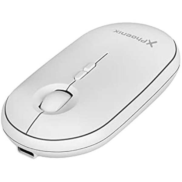 Trådlös mus - PHOENIX TECHNOLOGIES - Rebble - Bluetooth 5.2 - 2.4 GHz - Tyst uppladdningsbar Vit