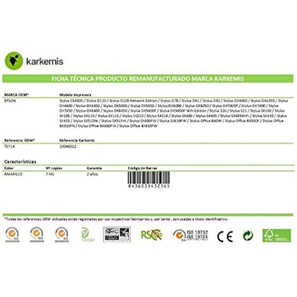 Printpatron - KARKEMIS - Epson 2100/2200 - Sort