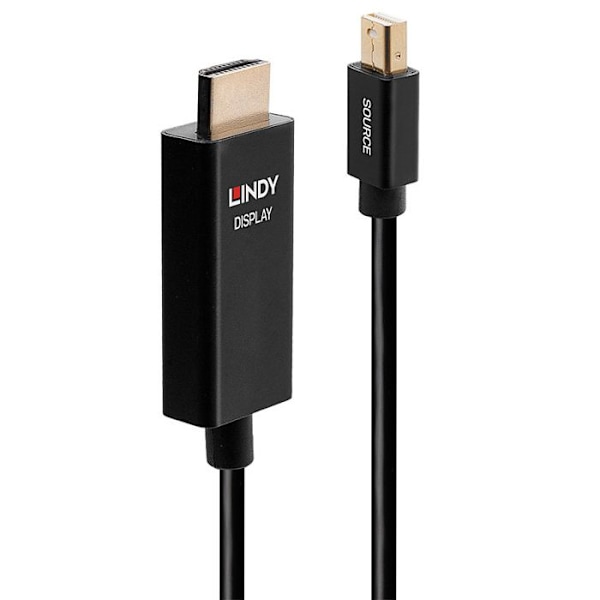 LINDY Aktiivinen Mini DisplayPort -kaapeli HDMI:lle HDR 50cm Svart