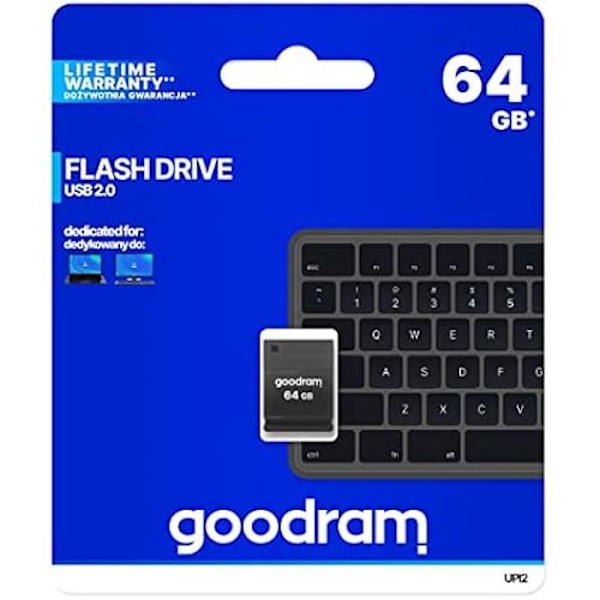 Pendrive Goodram UPI2 64GB USB Mini 2.0 - Sort Sort