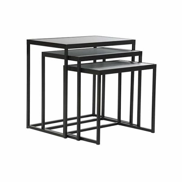 Redeborde af sort metal i glas (58 x 36,5 x 53,5 cm) - 3 stk.