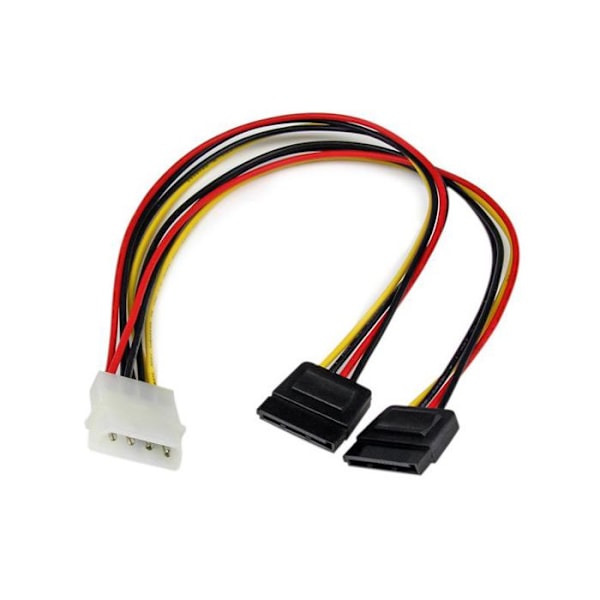 STARTECH 30 cm Molex-SATA-sisäinen Y-virtakaapeli - LP4 (M) - 2x SATA-jakaja/jakaja