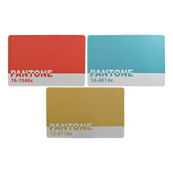 DKD Home Decor Pantone Caoutchouc -pöytäsarja (3 kpl) (43,5 x 28,5 x 0,5 cm)