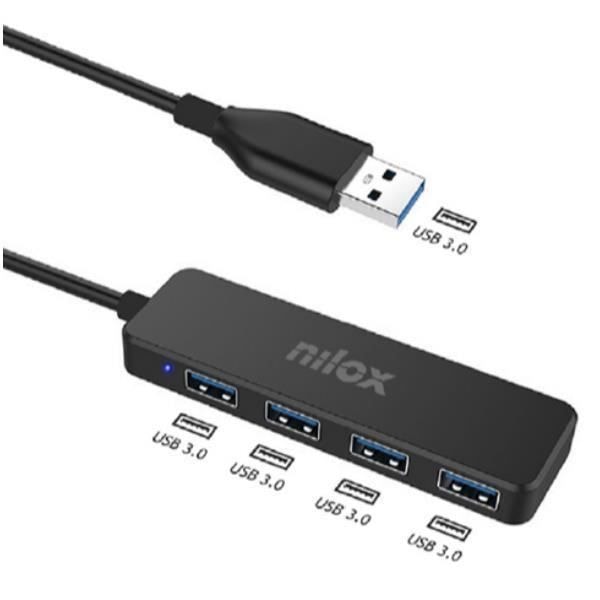 COMPOSANTER, Hubs, Hub Usb, Nilox Hub 4 Porte Usb 3.0 specifikationer Antal usb-porte 4 Standard-USB USB 3.2 Gen 1 SuperSpeed