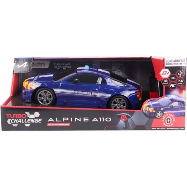 Radiostyrd bil - TURBO CHALLENGE - Alpine A110 Gendarmerie - Från 8 år Vit