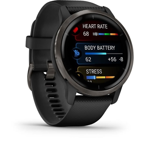 Garmin Venu 2 Grå smartklocka med svart rem