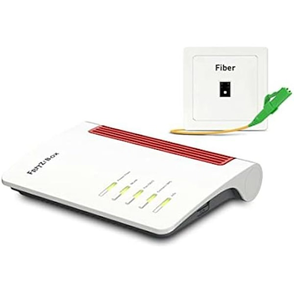 AVM Fritz!Box 5530 Fiber Edition XGS-PON kuituoptinen modeemireititin ja Mesh Master Wi-FI 6:lla jopa 2400 Mbps (5 GHz) + 600 Valkoinen