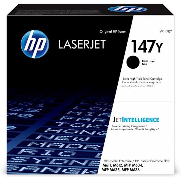 HP 147Y ekstra højtydende original sort LaserJet-tonerpatron (W1470Y) til LJ Enterprise M611/M612/MFP M634/M635/M636