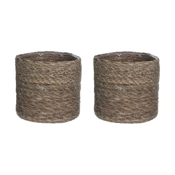 kurv glimmer dekorationer atlantisk brun flet (16 x 16 cm) 16 x 16