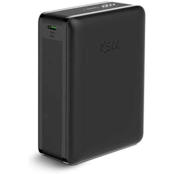 Powerbank Ksix Mini Lithium Polymer 10 000 mAh 10 W USB-A till USB-C-kabel medföljer Simultan Charging Black (Nano, 20 000 mAh) Svart