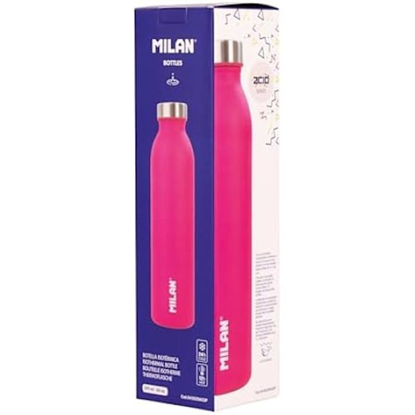 Eristetty pullo - MILAN - Acid Series - Ruostumaton teräs - 0,59 L - Vaaleanpunainen Rosa