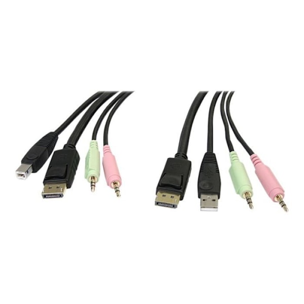 1,8 m:n KVM DisplayPort® USB 4-in-1 -kytkentäkaapeli äänellä ja mikrofonilla - STARTECH