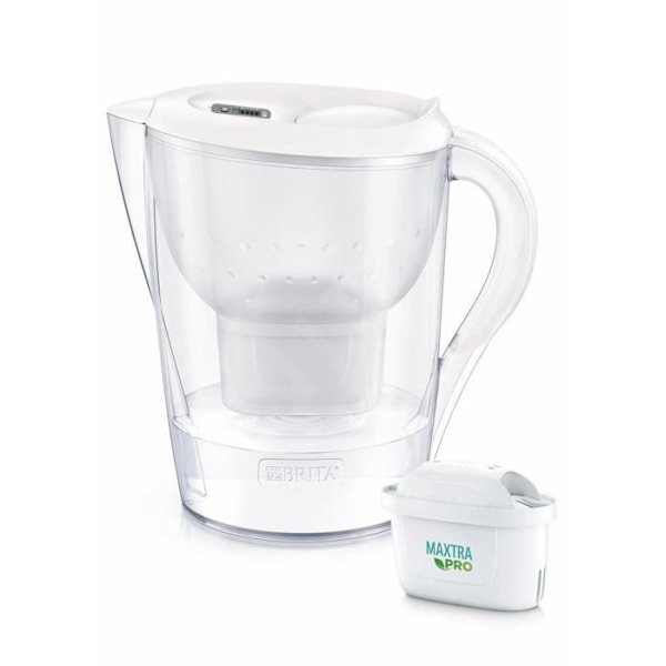 Brita Carafes Carafe filtrerende Marella XL Memo, volumen 3,5 l, filtre MX PRO, hvid 1052780