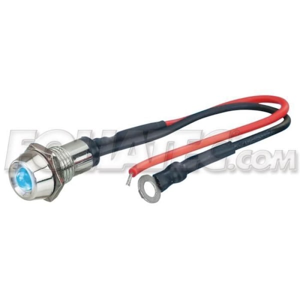 Kontrol lampe - Chrome - Isblå - LED - Diameter 10 mm - Indendørs Blå, Vit, Gul, Grön, Röd