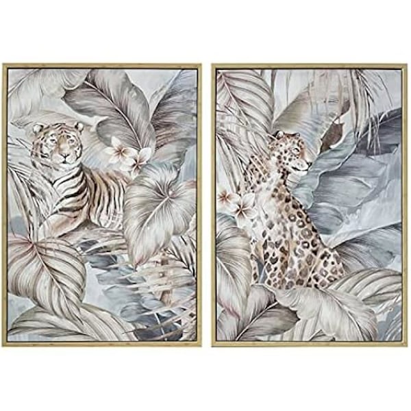 Maleri - DKD HOME DECOR - Estándar - Flerfarvet - Lærred og polystyren - 106x75,5 cm mångfärgad