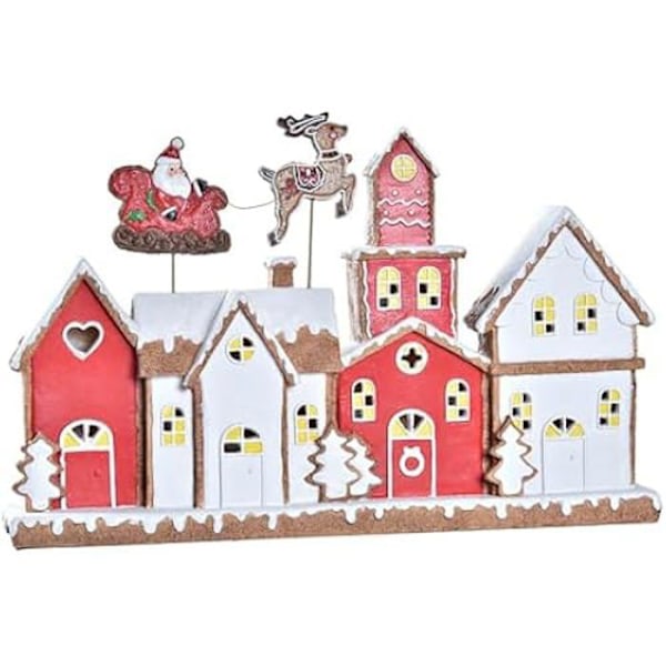 Julepynt - DKD Home Decor - Standard - Hvid og Rød - Resin - 41x7,5x27 cm