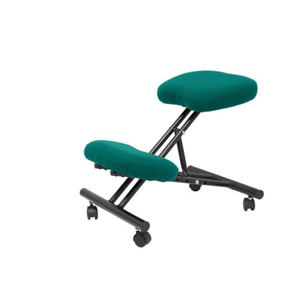 Kiinteä ergonominen toimistojakkara, säädettävissä eri asentoihin ja pyörillä Pehmustettu istuin vaaleanvihreästä BALI-kankaasta
