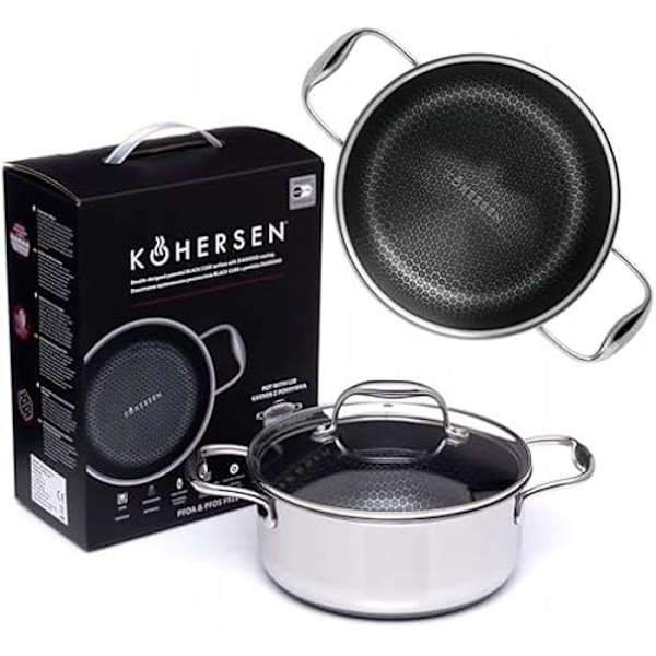 Pata - KOHERSEN - Malli 71103 - Timanttipinnoite - Mehiläispesärakenne - 28 cm Svart