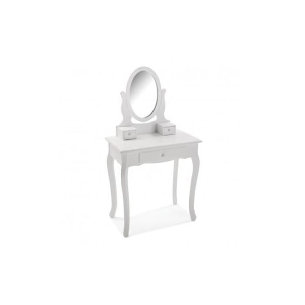 Klassisk Kate Toiletbord - VERSA - Træ og glas - Hvid - 129,5 x 40 x 70 cm Vit