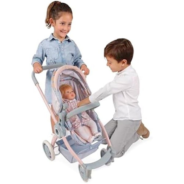 Dolls -rattaat - DE CUEVAS - Coco-malli - Taitettava - 3 in 1 - Pyörivät etupyörät Blå och vit