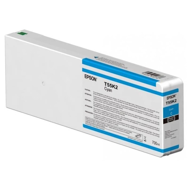 EPSON T55K2 plotter blækpatron til SureColor SC-P6000/P7000/P8000/P9000 Cyan printer - 700ml