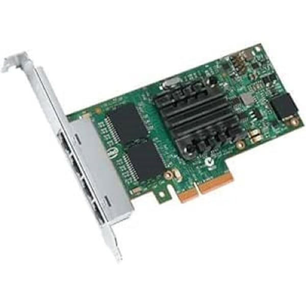INTEL Gigabit Ethernet-kort til server I350-T4 - PCI Express 2.1 x4 - 4 porte - 4 x netværk (RJ-45) - parsnoet Grøn, Sølv