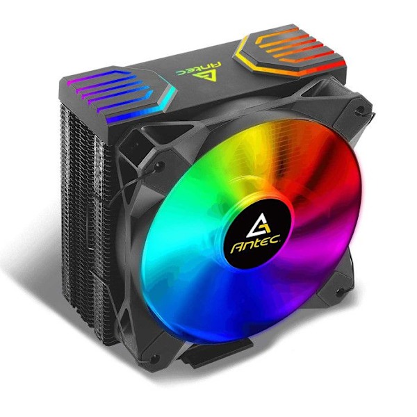 Antec FrigusAir RGB processor køler - sort - 12 cm Sort, Kobberfarve, Metallic