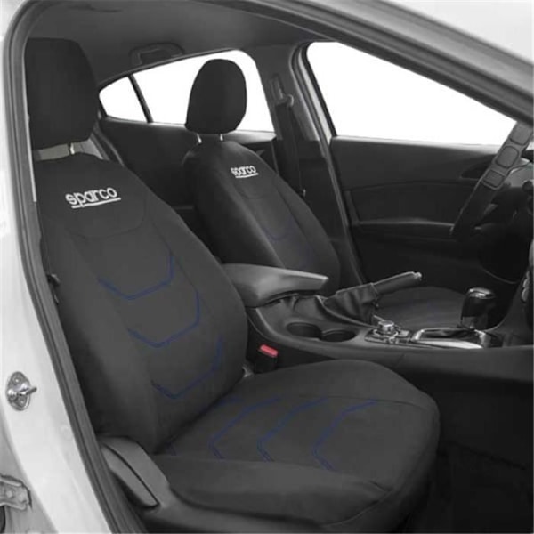 Autostolebetræk - Sparco - Sæt - Sort/Blå - Ikke airbag-kompatibel - Universal Blå