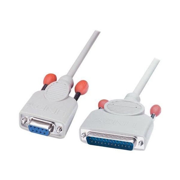 Seriel printerkabel - LINDY - 2m - Sub-D 9 Hun til Sub-D 25 han IBM PC/AT og kompatibel