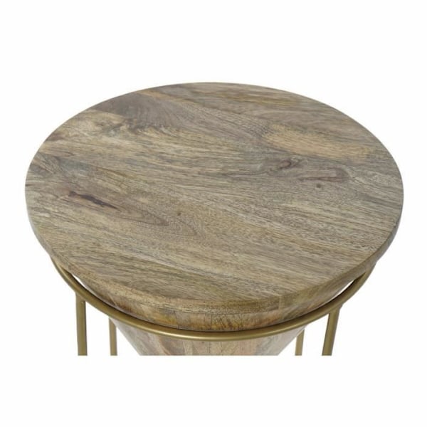 Moderne naturligt sidebord - guldmetal - mango 41 cm