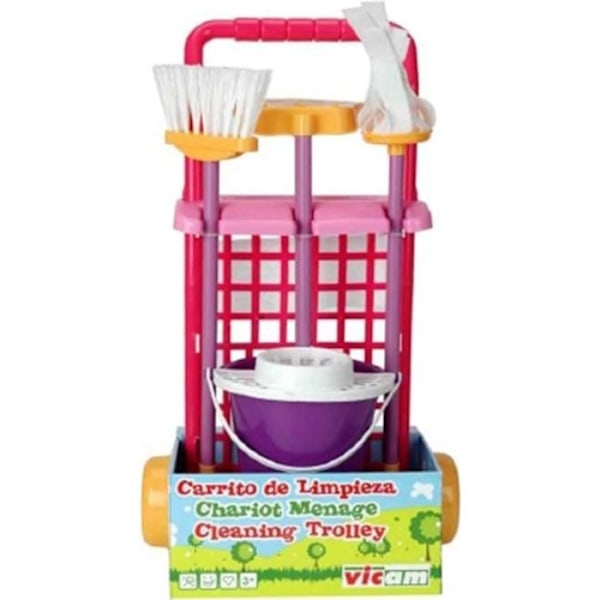 Hushållsvagn - VICAM - Blandat - Från 3 år - klassisk kvast, mopp, sopskanna, hink Flerfärgad
