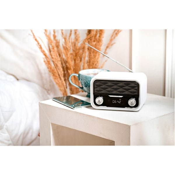 Bluetooth-radio, FM-viritintä, MP3-luento, USB-portti ja SD-kortti, Langaton, Kannettava Adler AD1185 Valkoinen 39181