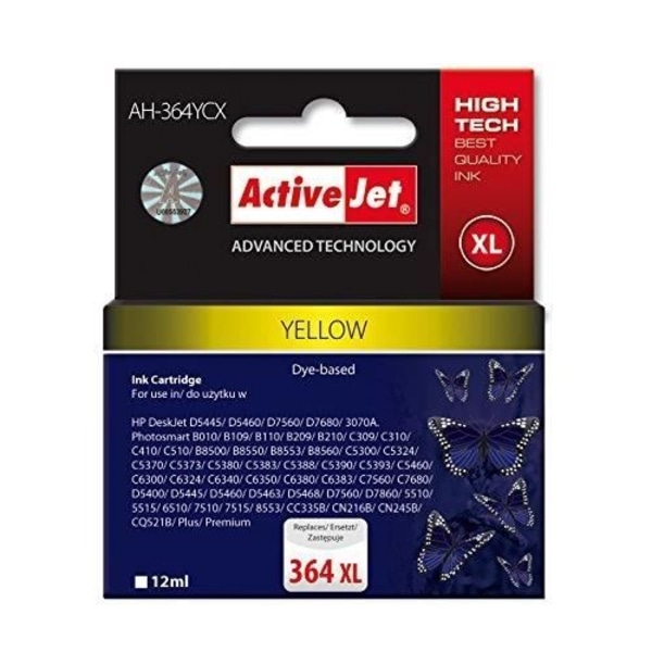 Gul blækpatron - ACTIVE JET - AH-364YCX - Høj - Kapacitet 12 ml