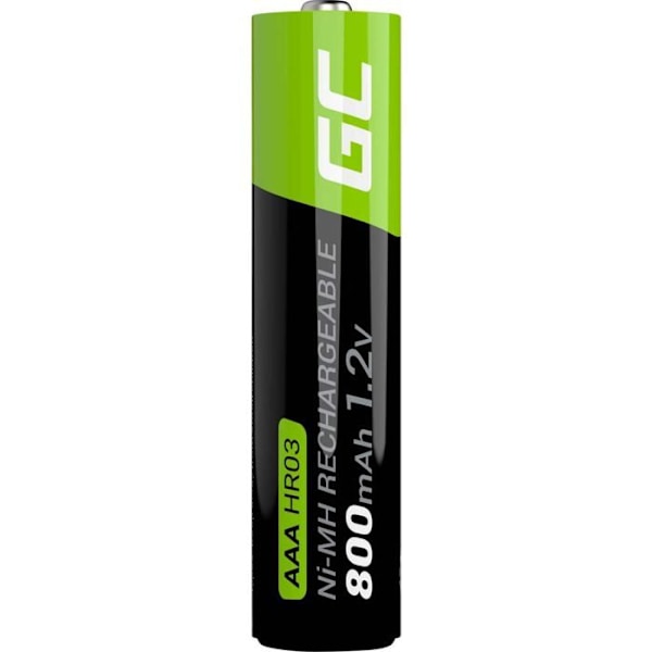 Green Cell 800mAh 1,2V Paket med 4 Ni-MH uppladdningsbara batterier Typ AAA, förladdade, mikrobatteri, HR03-batteri, låg självurladdning