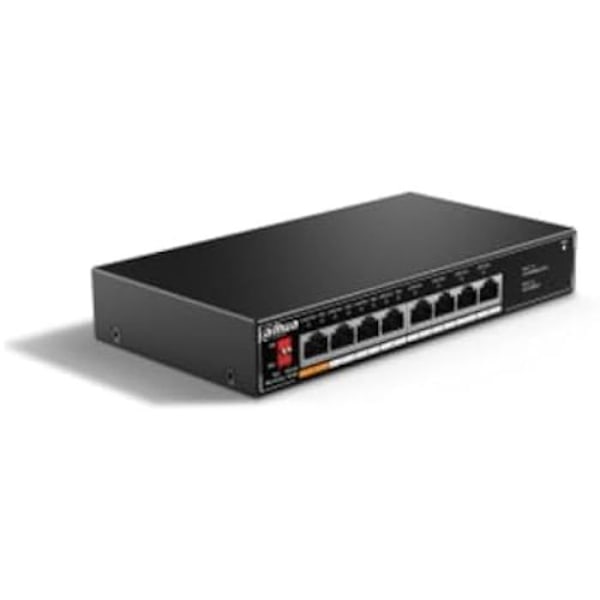 IT-kytkin DAHUA DH-SF1008LP 8-porttinen hallitsematon työpöytäkytkin 4-porttisella POE:llä musta