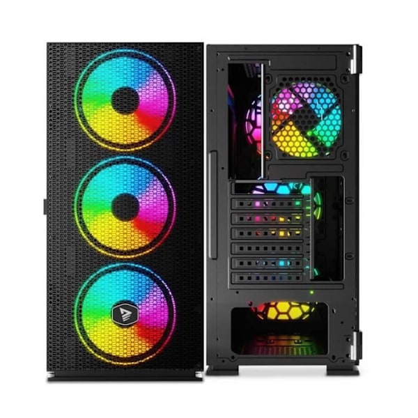 Gaming PC kabinet SAVIO RAPTOR X1 ARGB ATX - RGB - 3 medfølgende blæsere