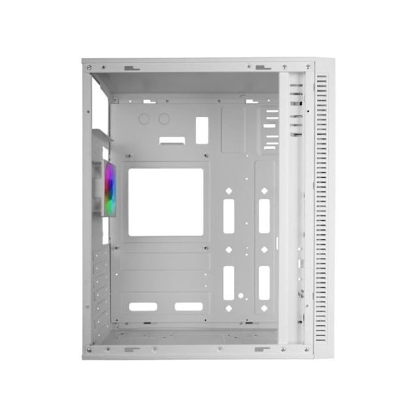 Mars Gaming Mc-blaze ATX-datorlåda med FRGB-fläkt, 80 mm, vit RGB LED-stripe fram.