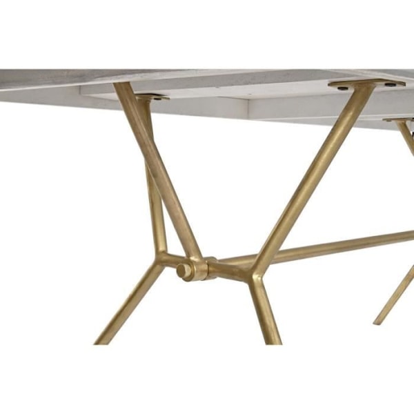 spisebord grå guld hvid messing mango træ (180 x 90 x 76 cm)