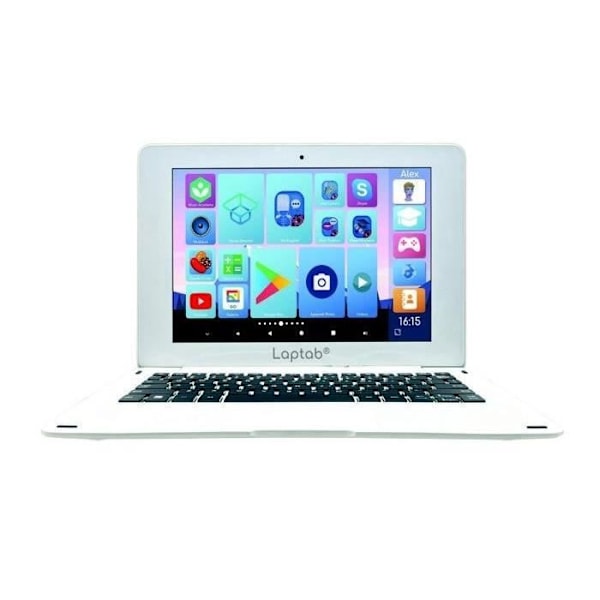 Bærbar touch-computer LAPTAB® til børn fra 7 år og op, 10,1" Full HD-skærm, 128GB lagerplads, 4GB RAM, LEXIBOOK Vit