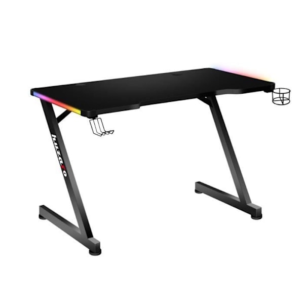 Toimistopöytä HUZARO HERO 2.5 LED RVB, 120x60x75cm Juoma-allas, Kuuloketeline, Pöytä-PC, Tietotekniikka, Pelitietokone musta