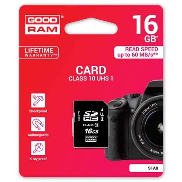 PNJ | SDHC hukommelseskort 16GB Goodram S1A0 klasse 10 0,000000