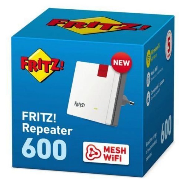 Fritz Repeater -tukiasema! 600 2,4 GHz 600 Mbps Valkoinen