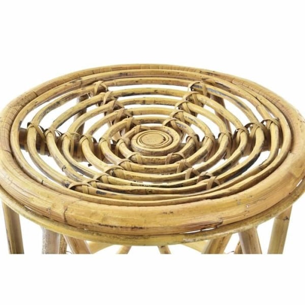 sidebord i brunt tropisk rattan (38 x 38 x 41,7 cm)
