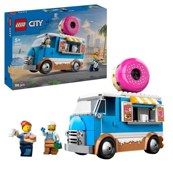 LEGO City 60452 Donut Food Truck – Byggleksak för pojkar från 5 år och uppåt Flerfärgad