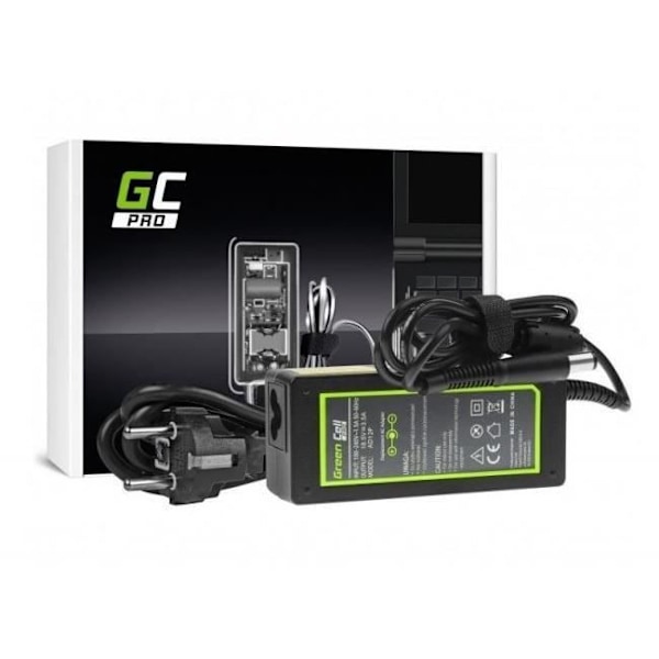 Lader Green Cell PRO 18.5V 3.5A 65W til HP 250 G1 255 G1 ProBook 450 G2 455 G2 Compaq Presario CQ56 CQ57 CQ58 CQ60 Strømforsyning Sort